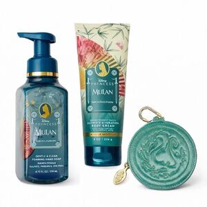 Disney Princess Mulan Bath & Body Works Gift Set Soap Body Cream Coin Pouch